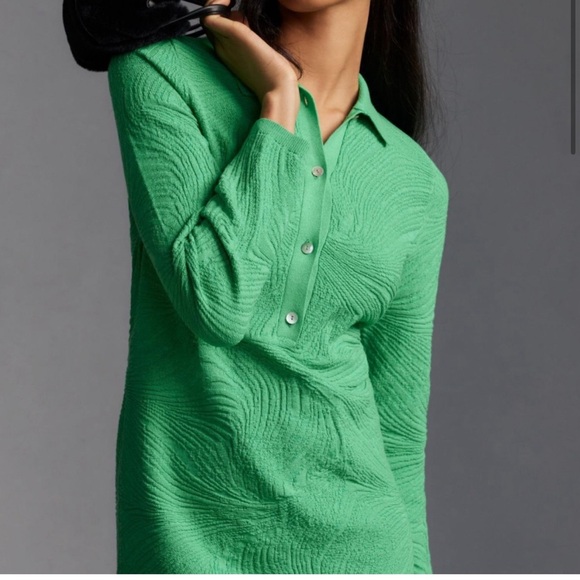 BY ANTHROPOLOGIE LONG-SLEEVE POLO SWEATER MINI DRESS - Picture 4 of 8